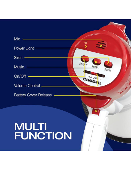 Megáfono Croove FBA_733 30W con Sirena y Música