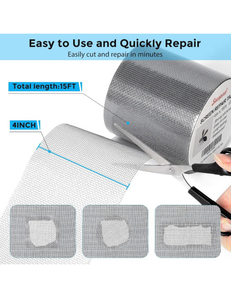 Cinta de Reparación de Pantallas Secopad 10,2 x 4,6 m Gris