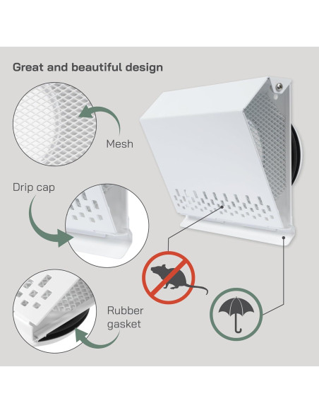 Cubierta de Ventilación 10 cm Vent Systems Acero Galvanizado Blanco