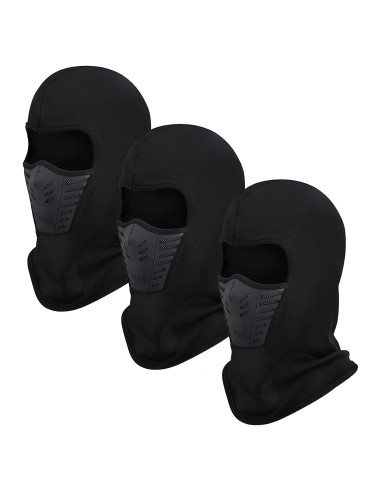 3 Piezas Balaclavas de Invierno a Prueba de Viento Negro