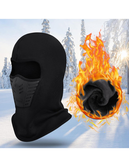 3 Piezas Balaclavas de Invierno a Prueba de Viento Negro