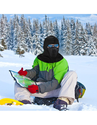 3 Piezas Balaclavas de Invierno a Prueba de Viento Negro