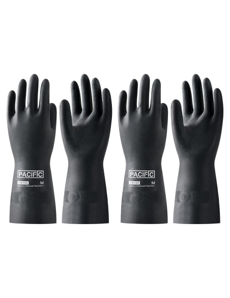Guantes Químicos PACIFIC PPE M/8 Resistentes al Ácido y Aceite