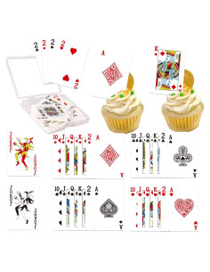 Toppers de Cupcakes de Póker Rsstarxi - 52 Decoraciones Comestibles