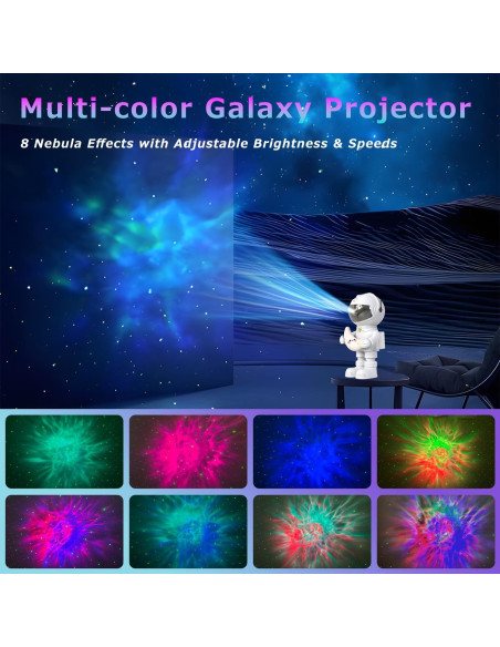 Proyector Galáctico Astronauta THWTGH Luz Nocturna LED 9.4x8x18.5cm