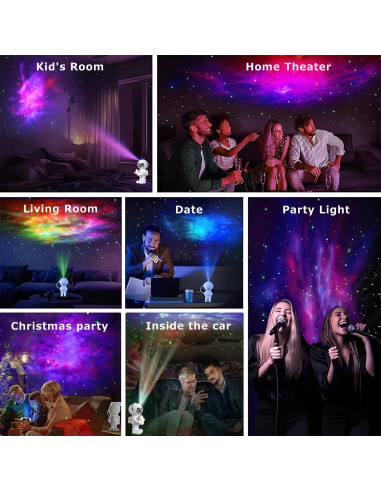 Proyector Galáctico Astronauta THWTGH Luz Nocturna LED 9.4x8x18.5cm