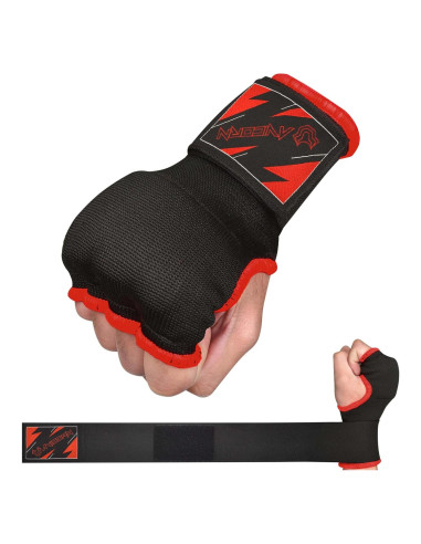 Guantes de Boxeo Niños AVICORN QuickWraps X-Pequeño Negro/Rojo