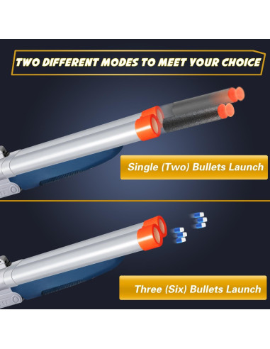 Pistola de Juguete Doble Caño Bugrtey con Balas Suaves 53cm