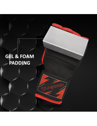 Guantes de Boxeo Niños AVICORN QuickWraps X-Pequeño Negro/Rojo