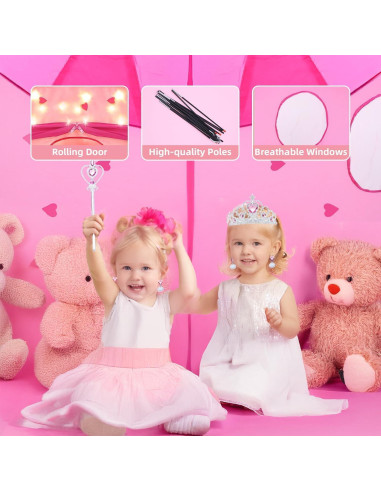 Tienda de Juego Castillo de Princesa LXDHSRTA Rosa 13 Piezas