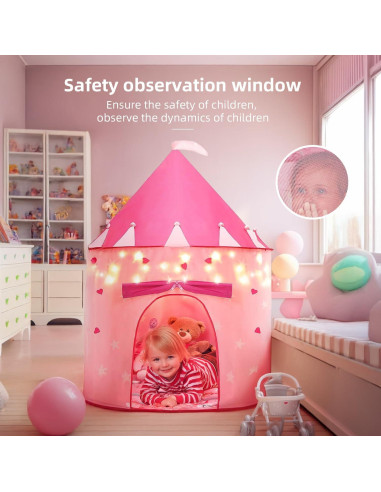 Tienda de Juego Castillo de Princesa LXDHSRTA Rosa 13 Piezas