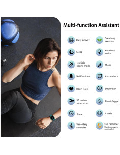 Rastreador de Fitness Stiive, Reloj Inteligente Cian 1.3" 2