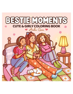 Bestie Moments: Coloring Book for Adults and Teens Featuring Cute & Girly Scenes for Relaxation