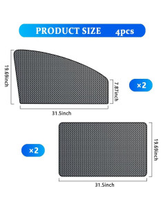Sombrillas para Ventanas de Auto CXCCOI 4Pcs Hilo Carbono 2