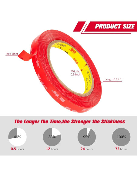 Cinta VHB 3M 4905 Doble Cara 1.27cm x 4.7m Transparente Cinta VHB 3M 4905 Doble Cara 1.27cm x 4.7m Transparente