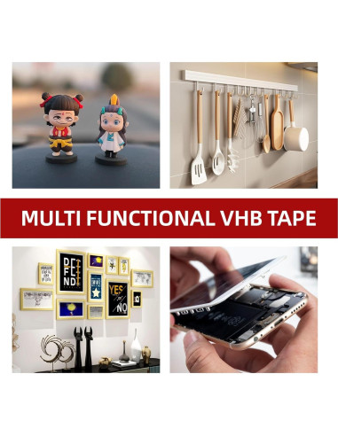 Cinta VHB 3M 4905 Doble Cara 1.27cm x 4.7m Transparente