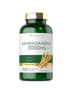 Suplemento de Ashwagandha Carlyle 3000mg - 300 Cápsulas Sin OGM