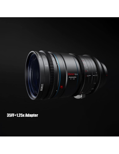Lente Anamórfica SIRUI 35mm T2.9 1.6x con Adaptador 1.25x