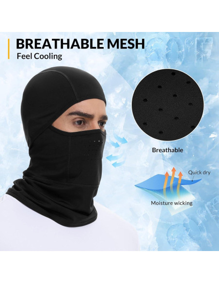 Baleaf Balaclava Máscara Facial Unisex Negra para Esquí y Motocicleta Baleaf Balaclava Máscara Facial Unisex Negra para Esquí y Motocicleta