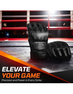 Guantes de MMA Flexzion Sin Dedos para Sparring - Negro 2