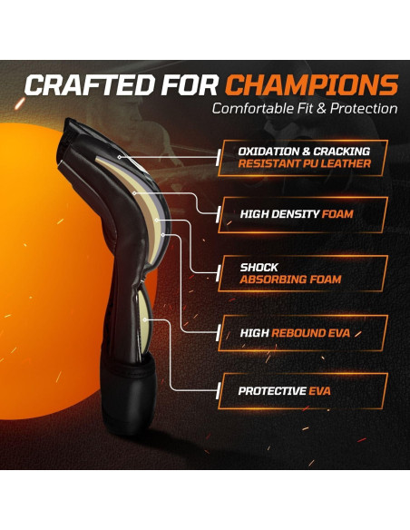 Guantes de MMA Flexzion Sin Dedos para Sparring - Negro