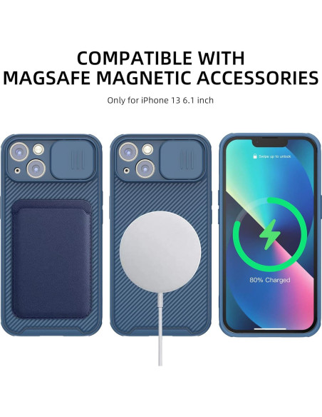 Funda Hitaoyou Magsafe para iPhone 14 6.1" Azul - Protección Cámara