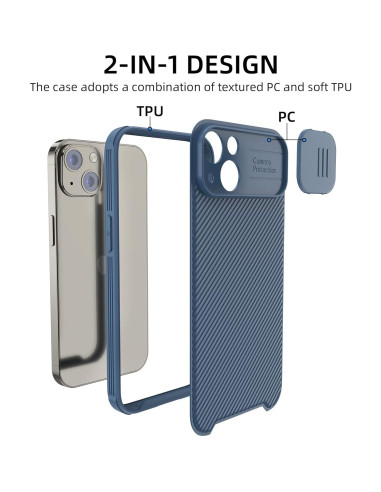 Funda Hitaoyou Magsafe para iPhone 14 6.1" Azul - Protección Cámara