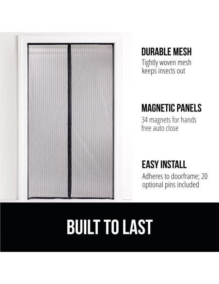 Puerta de Pantalla Magnética GORILLA GRIP 96x208 cm Negro