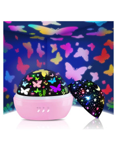 Proyector de Estrellas Mariposa JKGIFTS Luz Nocturna Rosa