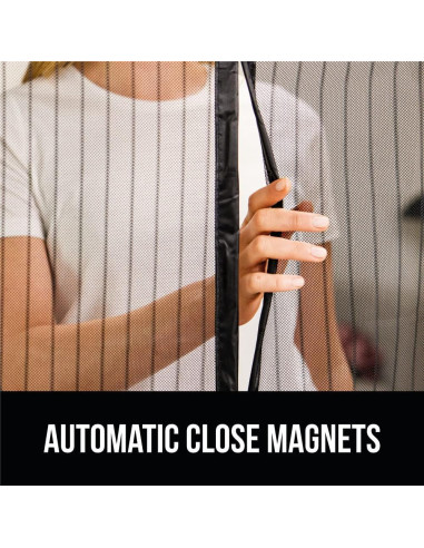 Puerta de Pantalla Magnética GORILLA GRIP 96x208 cm Negro