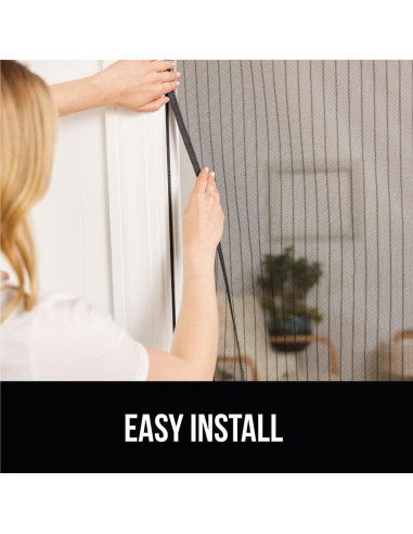 Puerta de Pantalla Magnética GORILLA GRIP 96x208 cm Negro