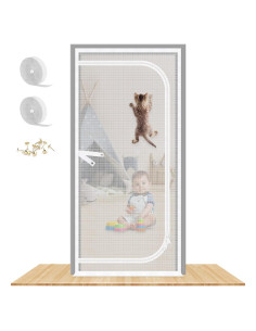 Puerta de Pantalla MYPIN 81x208 cm para Gatos y Perros
