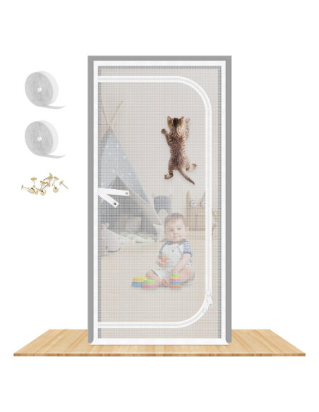 Puerta de Pantalla MYPIN 81x208 cm para Gatos y Perros