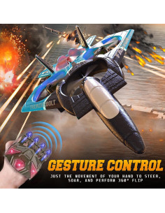 Avión RC BEZGAR Azul con Giroscopio y Acrobacias 360 2