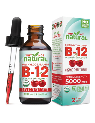 Vitamina B12 Líquida Orgánica Why Not Natural 5000 mcg 59 ml