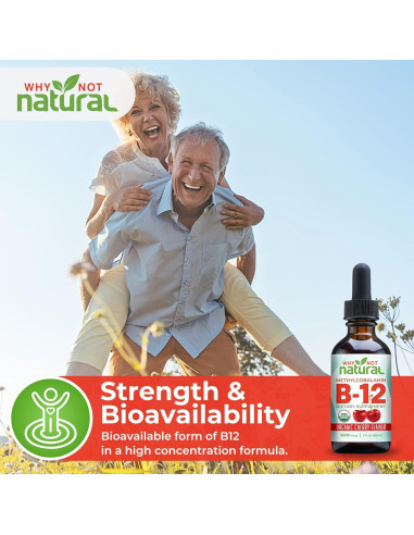 Vitamina B12 Líquida Orgánica Why Not Natural 5000 mcg 59 ml