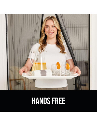 Puerta de Pantalla Magnética GORILLA GRIP 96x208 cm Negro