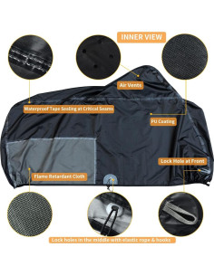 Funda de Motocicleta Impermeable Coverado 264cm Universal 2