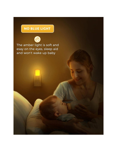 Luz Nocturna Ámbar Regulable LOHAS 2 Pack con Sensor