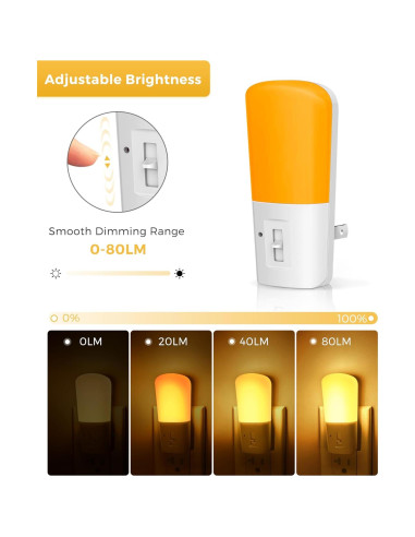 Luz Nocturna Ámbar Regulable LOHAS 2 Pack con Sensor