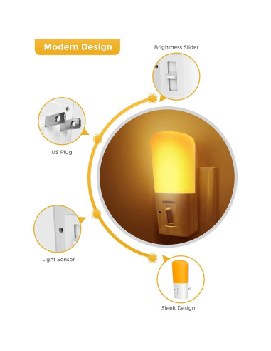 Luz Nocturna Ámbar Regulable LOHAS 2 Pack con Sensor