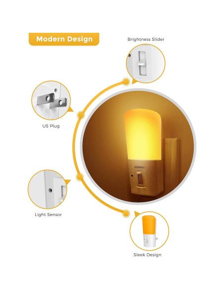 Luz Nocturna Ámbar Regulable LOHAS 2 Pack con Sensor