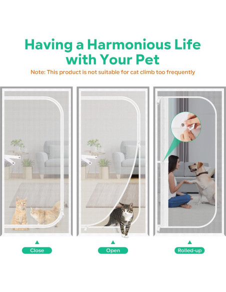 Puerta de Pantalla MYPIN 81x208 cm para Gatos y Perros