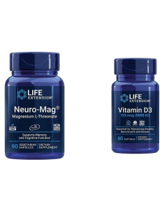 Suplemento de Magnesio L-treonato y Vitamina D3 Life Extension