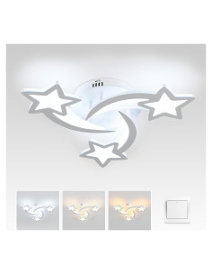 Luz de Techo LED Tealight 24W Estrella 3 Temperaturas 53x53cm
