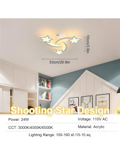 Luz de Techo LED Tealight 24W Estrella 3 Temperaturas 53x53cm 2