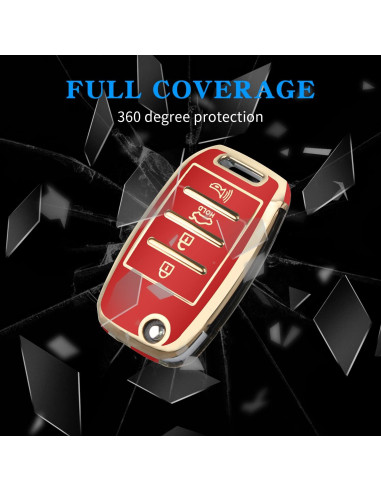 Funda de Llave Kia MILD EAST TPU 4 Botones Roja