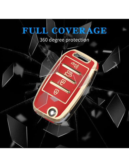 Funda de Llave Kia MILD EAST TPU 4 Botones Roja