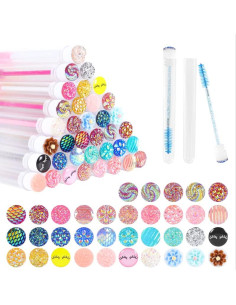 60 Cepillos Desechables Coloridos para Pestañas y Más 2