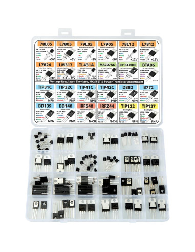 Kit Surtido Transistores Potencia 82 pcs 24 Tipos 3pdt Electronics